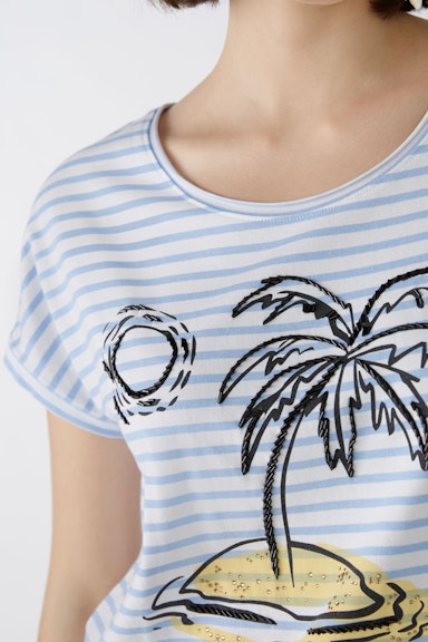 Bild 5 von T-shirt stretchy cotton-modal quality in offwhite blue | Oui