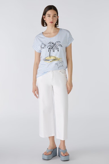 Bild 1 von T-Shirt elastische Cotton-Modalqualität in offwhite blue | Oui