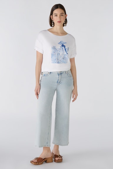 Bild 2 von T-shirt elasticated modal cotton blend in optic white | Oui
