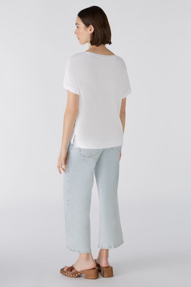 Bild 4 von T-shirt elasticated modal cotton blend in optic white | Oui