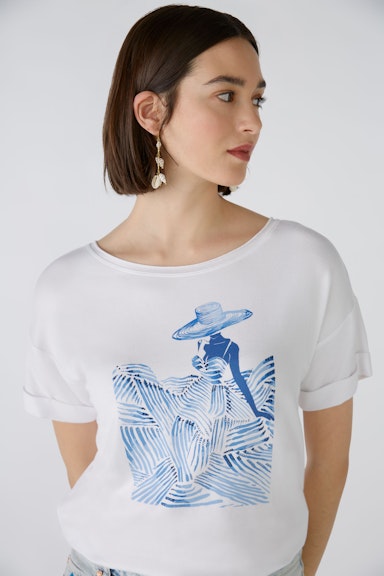 Bild 1 von T-shirt elasticated modal cotton blend in optic white | Oui