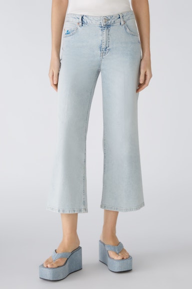 Bild 2 von Jeans WIDE LEG mid waist, cropped in blue denim | Oui