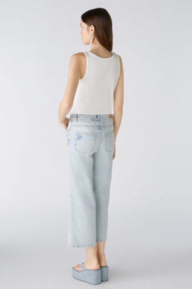 Bild 3 von Jeans WIDE LEG mid waist, cropped in blue denim | Oui