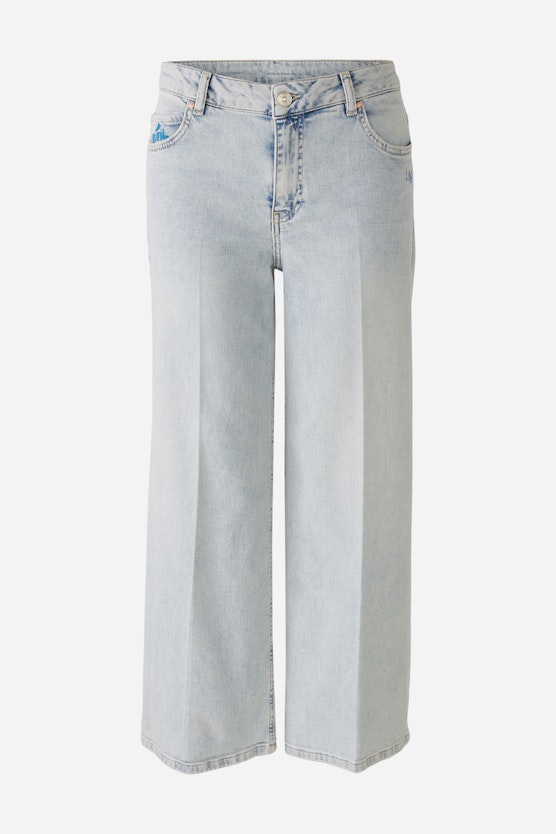 WIDE LEG jeans mid waist, cropped