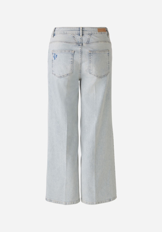 Bild 7 von WIDE LEG jeans mid waist, cropped in blue denim | Oui