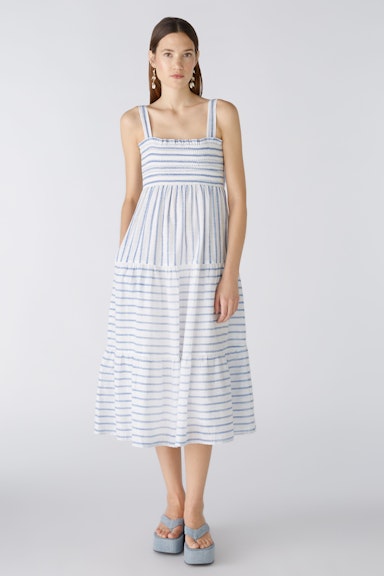 Bild 2 von Midi dress cotton with lustre yarn in white blue | Oui