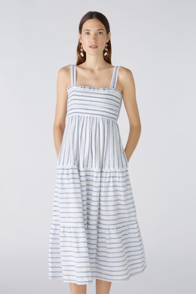 Bild 3 von Midi dress cotton with lustre yarn in white blue | Oui