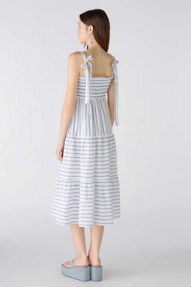 Bild 4 von Midi dress cotton with lustre yarn in white blue | Oui