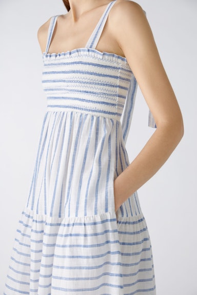 Bild 6 von Midi dress cotton with lustre yarn in white blue | Oui