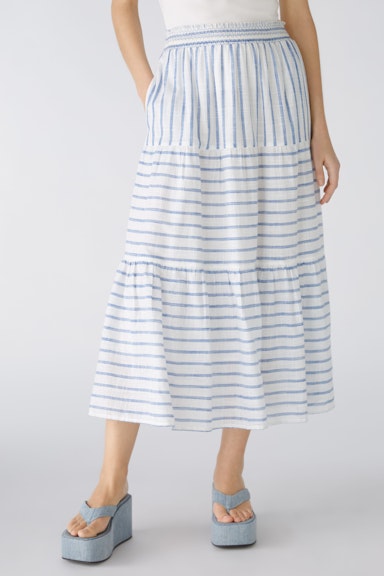 Bild 2 von Maxi skirt cotton in white blue | Oui