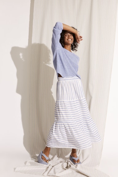 Bild 6 von Maxi skirt cotton in white blue | Oui