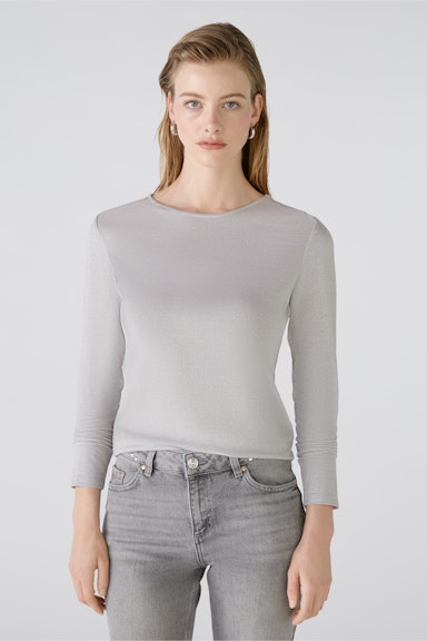 Bild 2 von Long-sleeved shirt viscose glossy blend in light grey | Oui