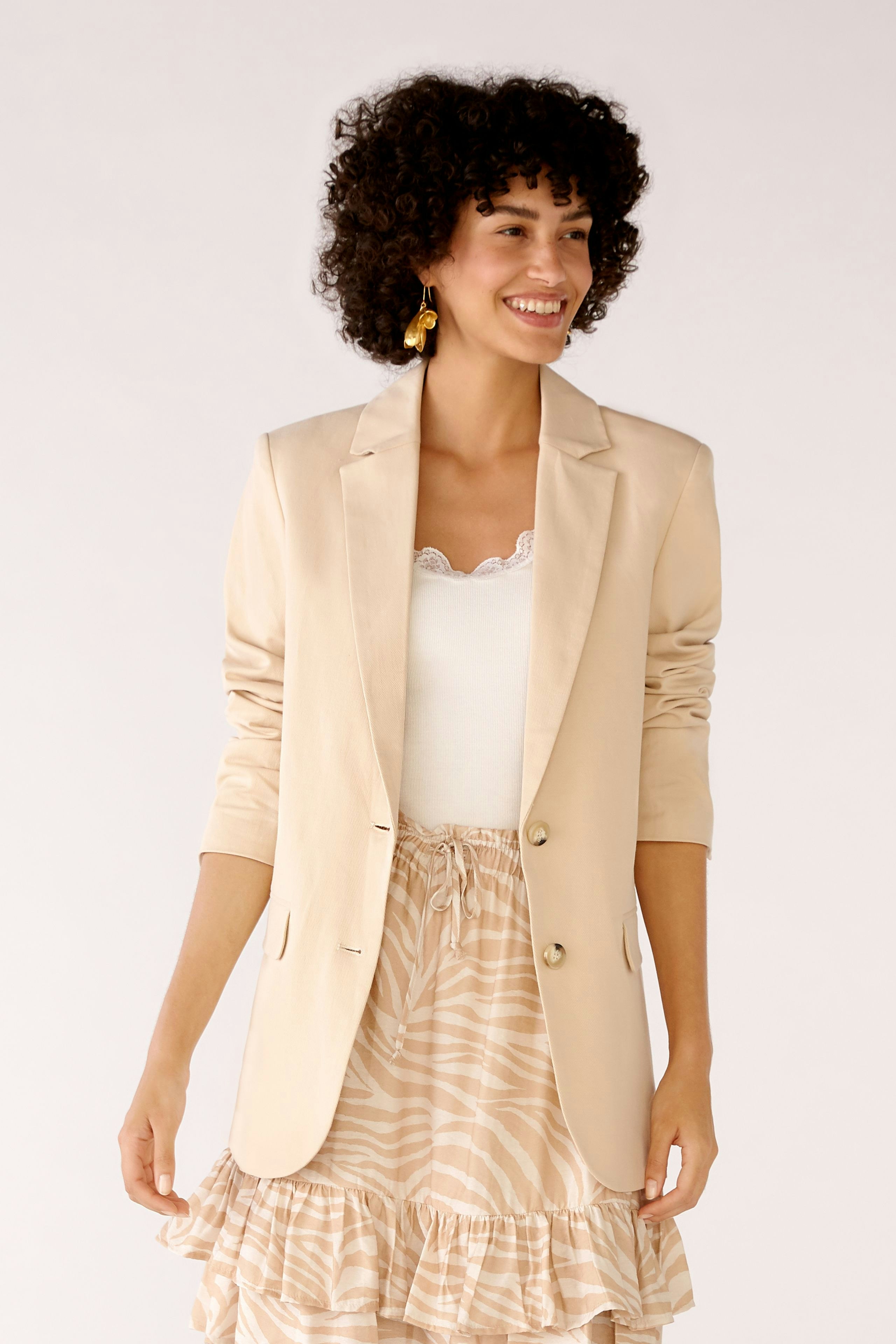 Bild 3 von Blazer in a lightweight linen-cotton blend with stretch in light beige | Oui