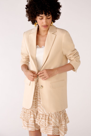 Bild 5 von Blazer in a lightweight linen-cotton blend with stretch in light beige | Oui