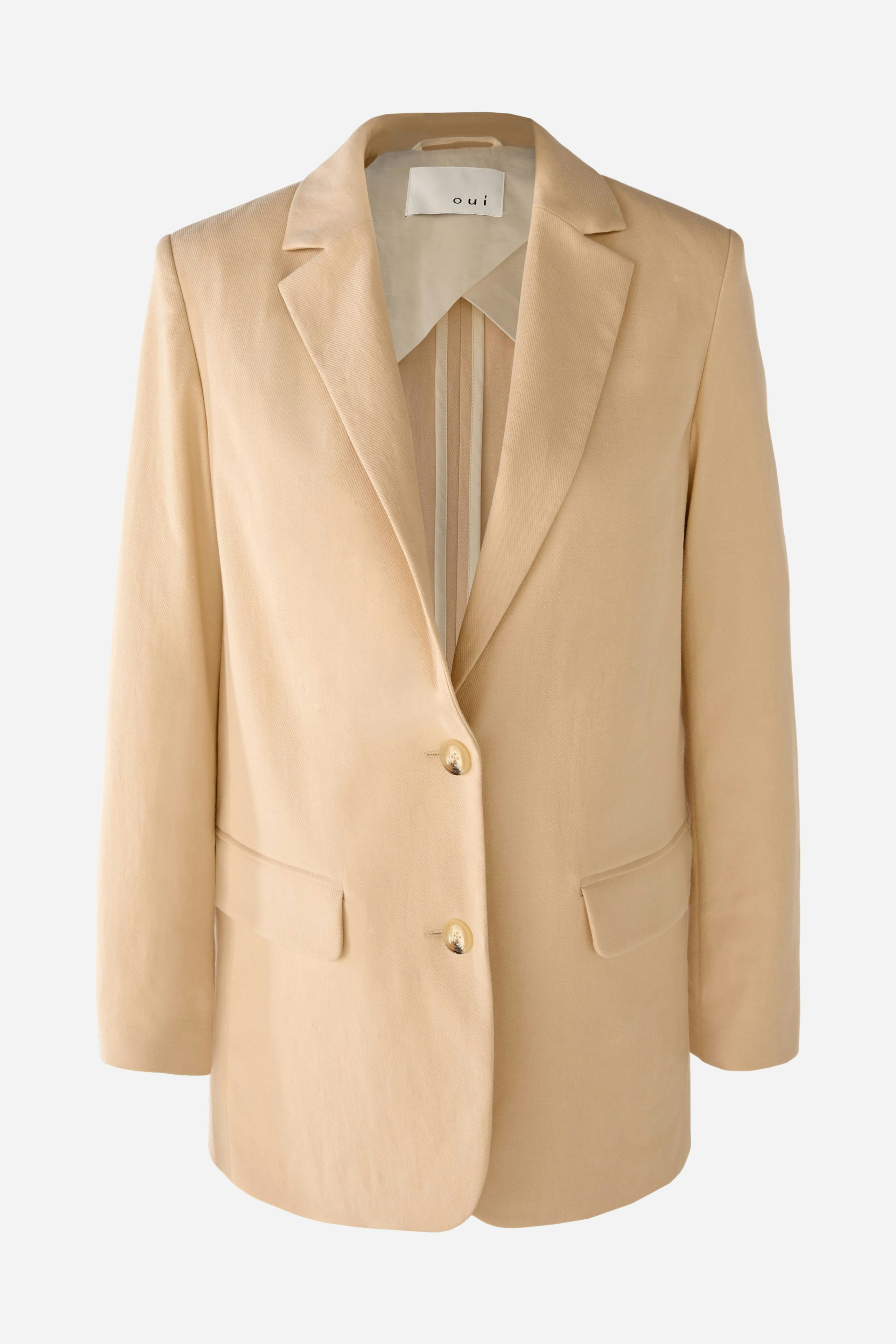 Bild 8 von Blazer in a lightweight linen-cotton blend with stretch in light beige | Oui