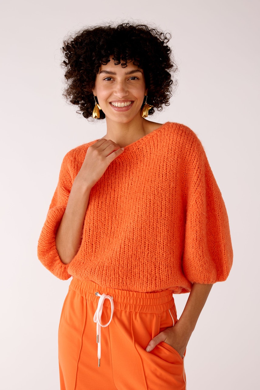 Bild 2 von Pullover with wool and mohair content in vermillion orange | Oui