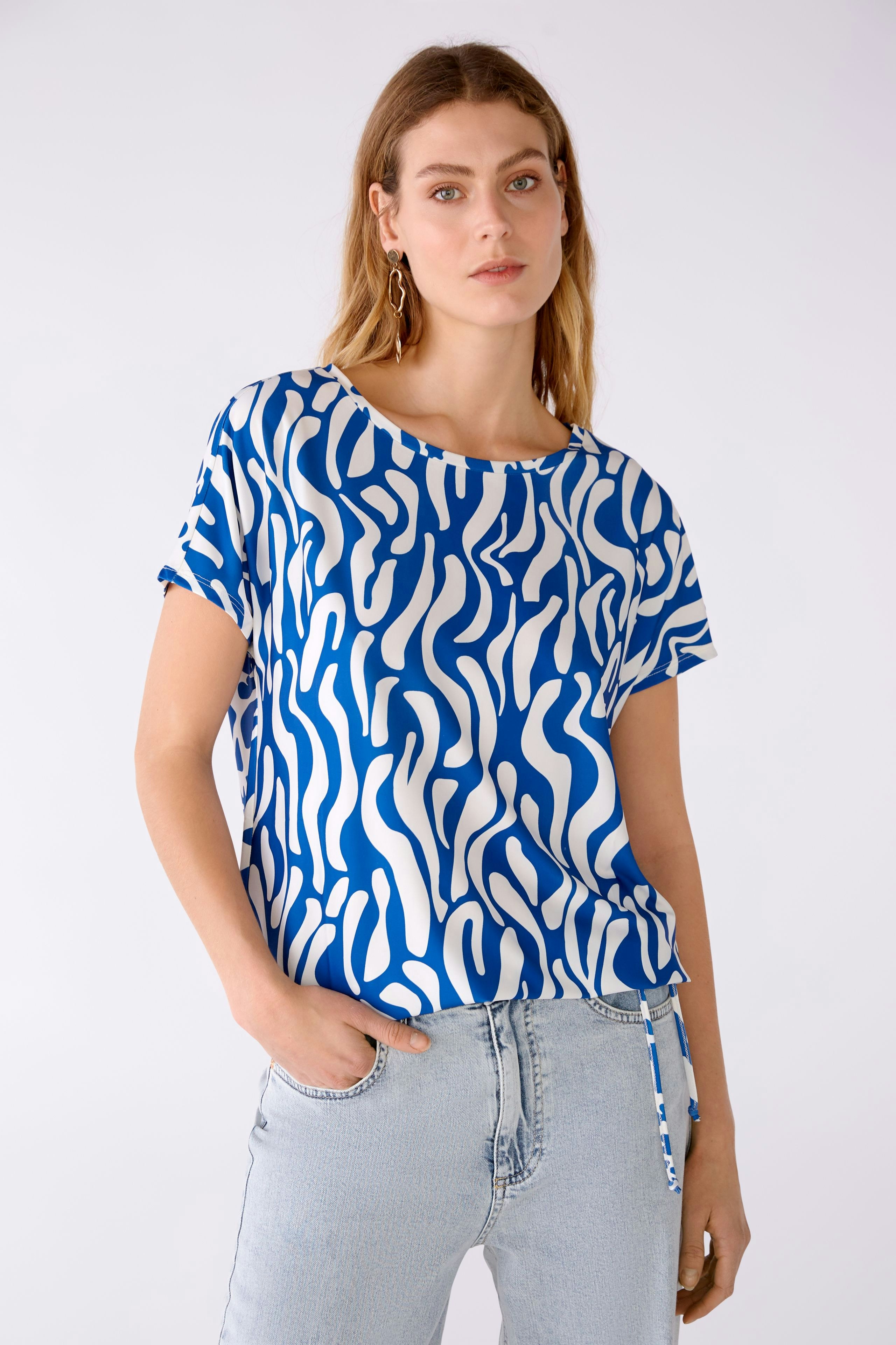 Bild 2 von Blouse silky Touch in blue white | Oui