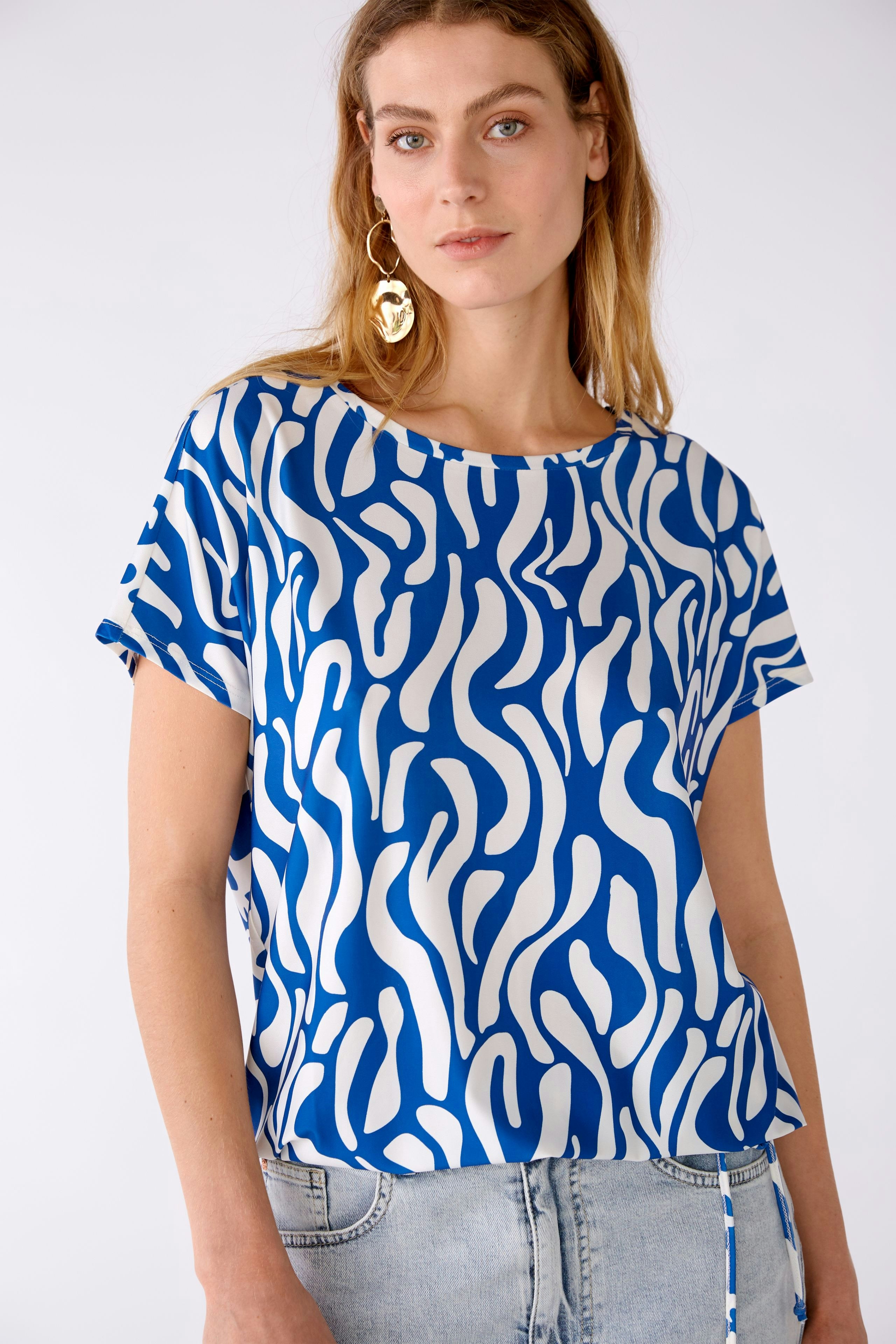Bild 4 von Blouse silky Touch in blue white | Oui
