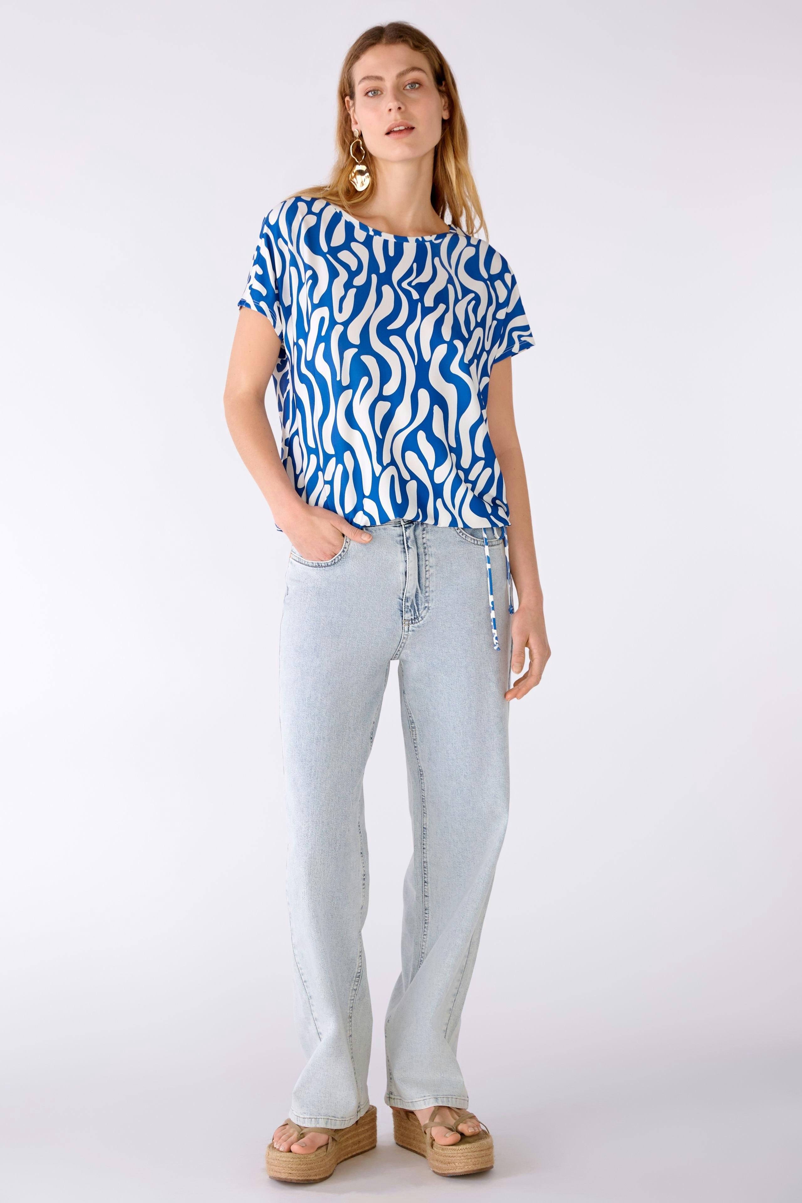 Bild 1 von Blouse silky Touch in blue white | Oui