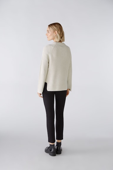 Bild 3 von RUBI Pullover mit Reißverschluss, in reiner Baumwolle in offwhite melang | Oui