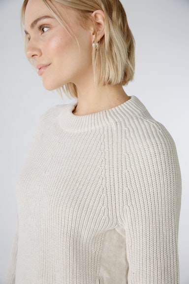 Bild 4 von RUBI Pullover with zip, in pure cotton in offwhite melang | Oui