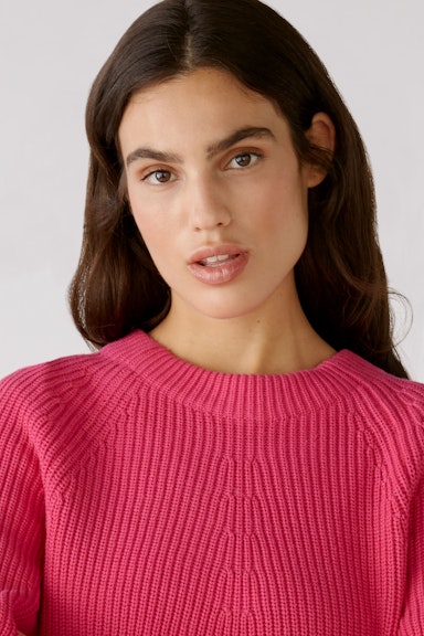 Bild 4 von RUBI Pullover mit Reißverschluss, in reiner Baumwolle in dark pink | Oui