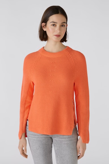 Bild 2 von RUBI Pullover with zip, in pure cotton in hot coral | Oui
