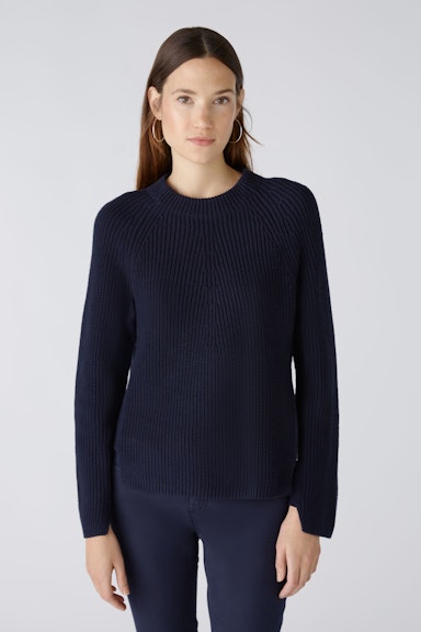 Bild 3 von RUBI Pullover mit Reißverschluss, in reiner Baumwolle in darkblue | Oui