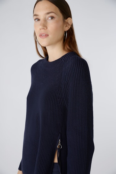 Bild 5 von RUBI Pullover mit Reißverschluss, in reiner Baumwolle in darkblue | Oui