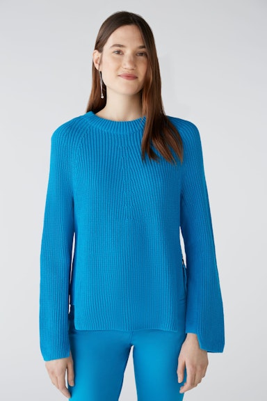 Bild 2 von RUBI Pullover with zip, in pure cotton in blue jewel | Oui