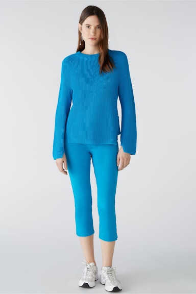 Bild 1 von RUBI Pullover with zip, in pure cotton in blue jewel | Oui