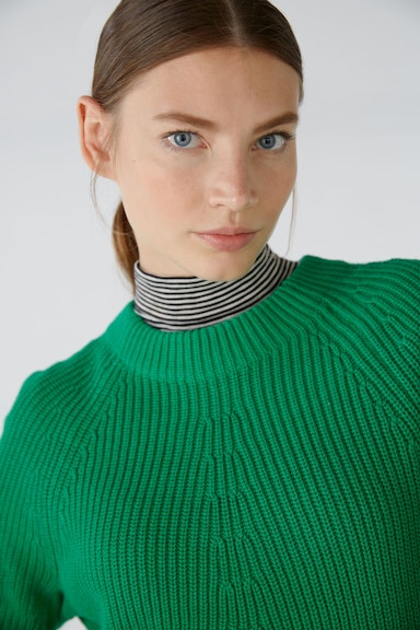 Bild 5 von RUBI Pullover with zip, in pure cotton in green | Oui