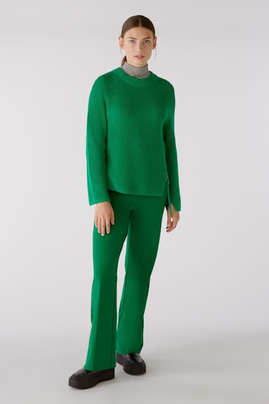 Bild 1 von RUBI Pullover with zip, in pure cotton in green | Oui