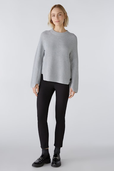 Bild 2 von RUBI Pullover with zip, in pure cotton in light grey | Oui