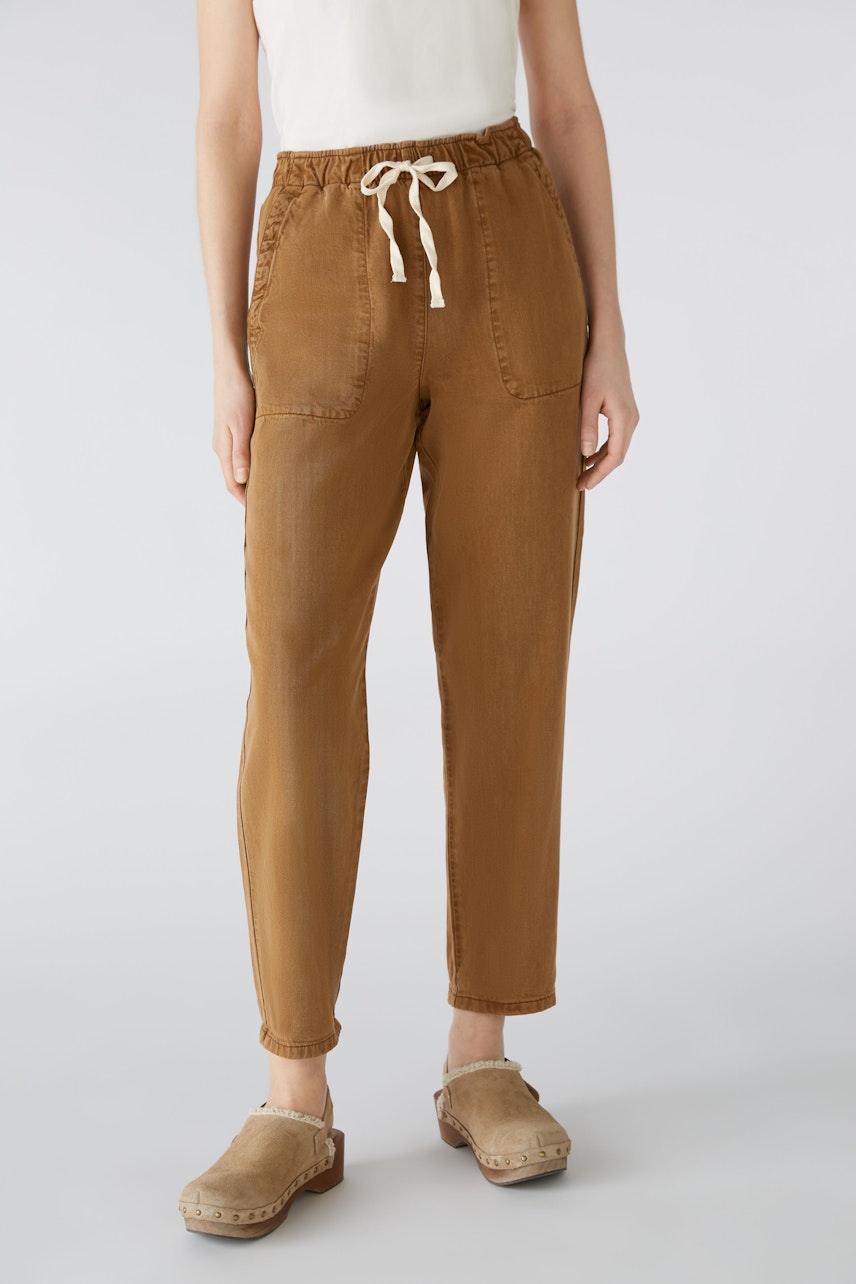 Bild 2 von Jogger aus Lyocell- Baumwollmischung in dark camel | Oui