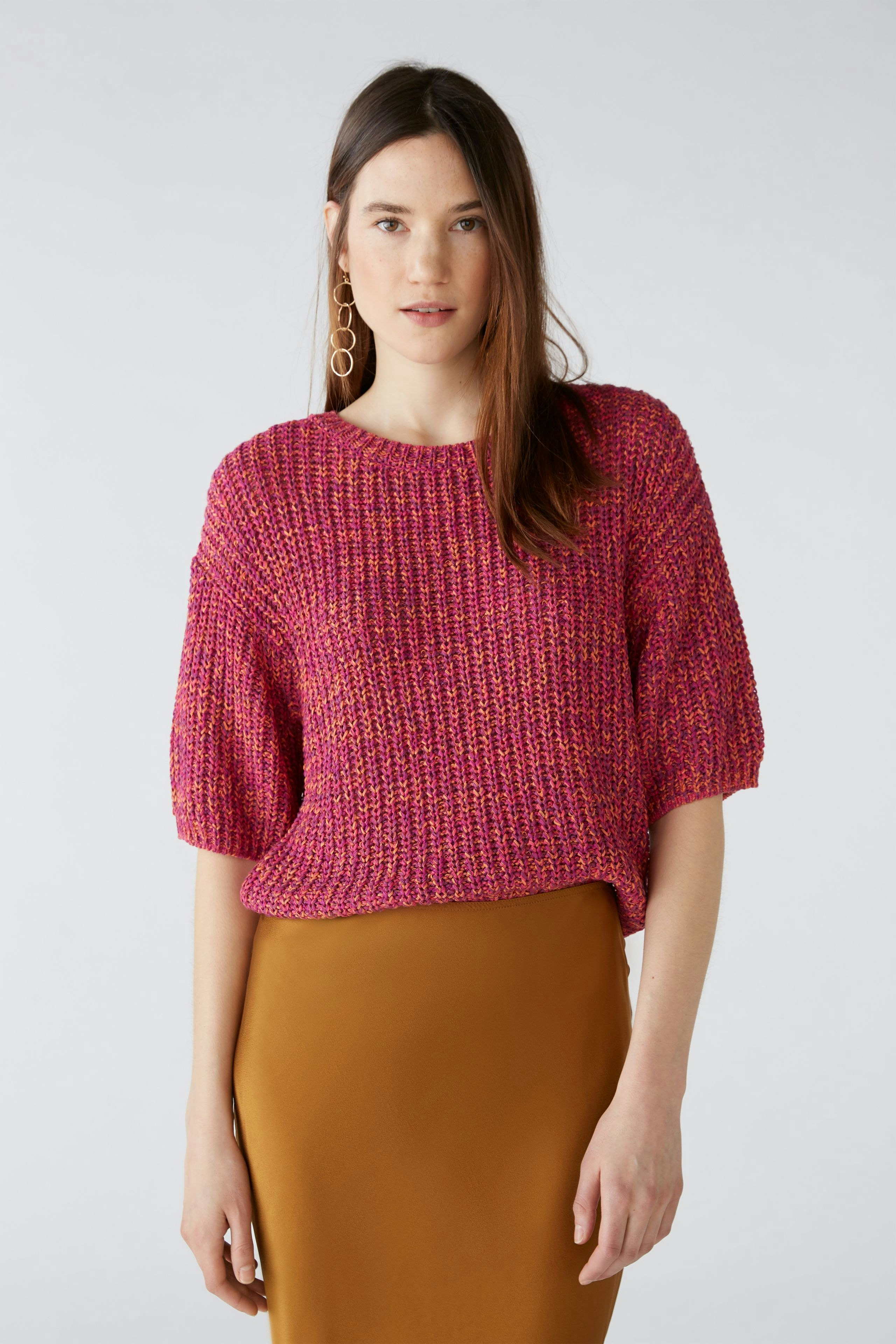 Bild 2 von Pullover  from ribbon yarn in rose orange | Oui