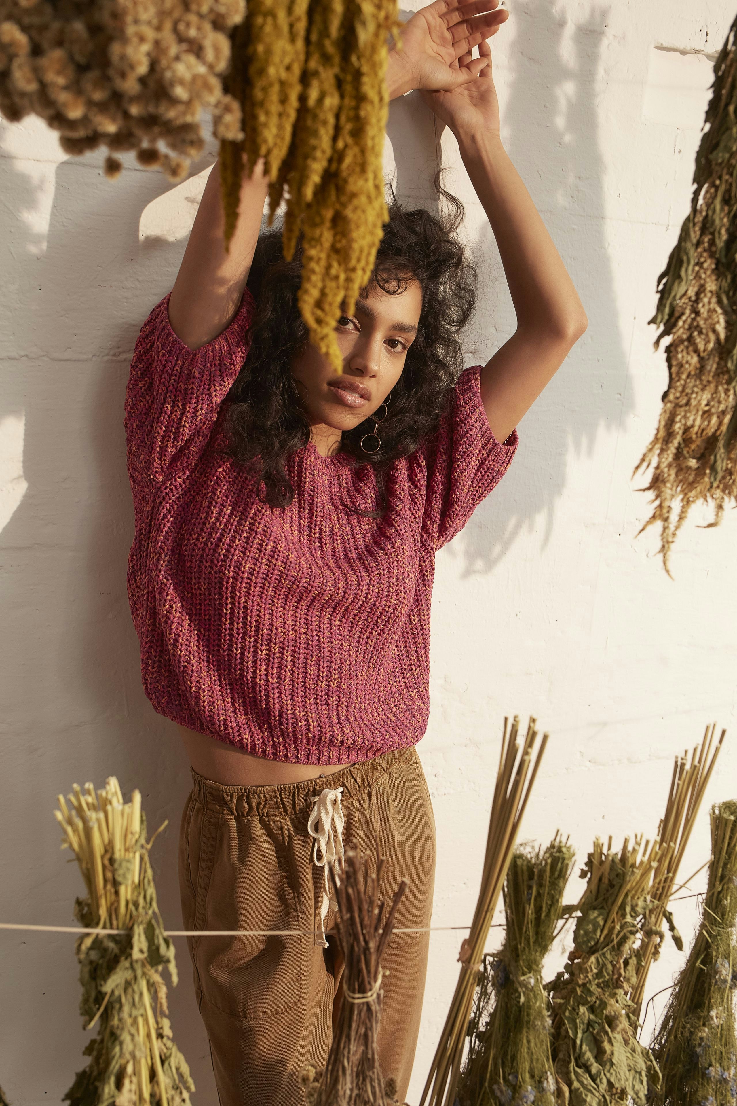 Bild 6 von Pullover  from ribbon yarn in rose orange | Oui