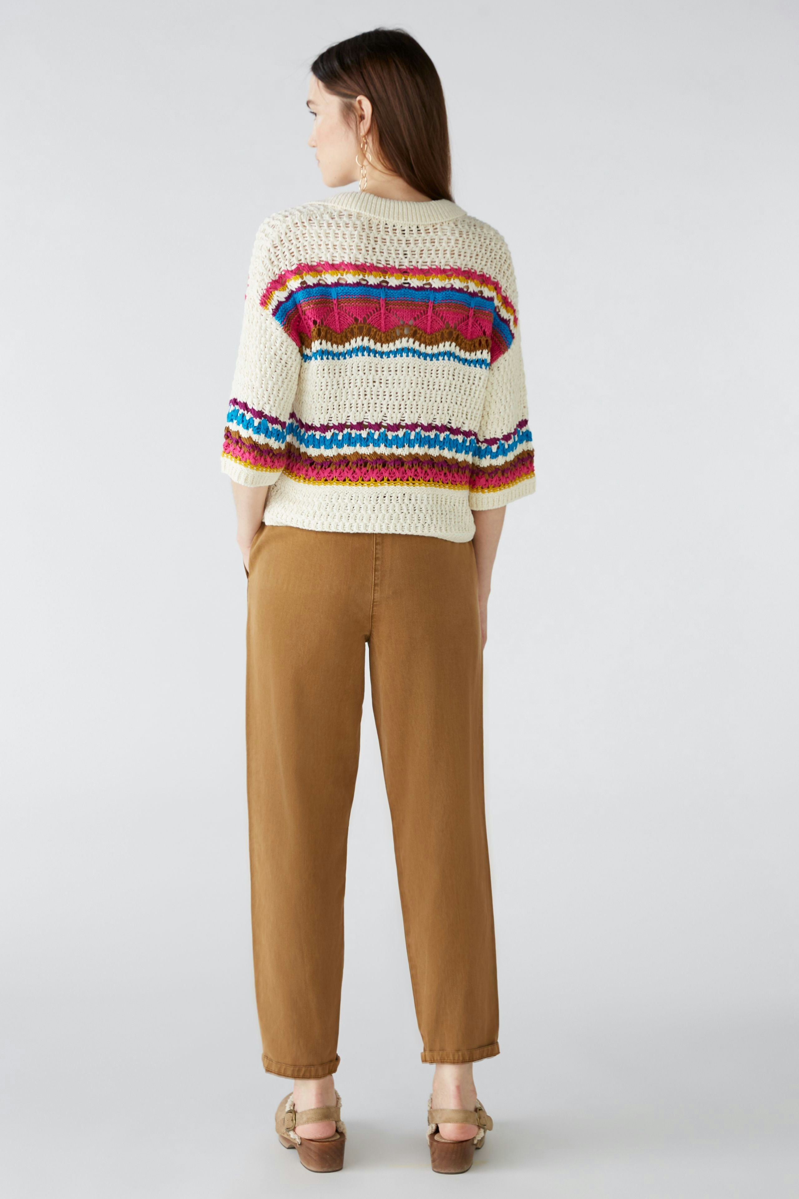 Bild 3 von Pullover  in crocheted design in offwhite violet | Oui