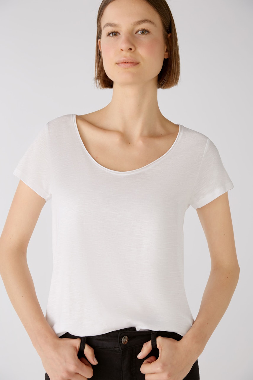 Bild 5 von T-shirt cotton viscose blend in optic white | Oui