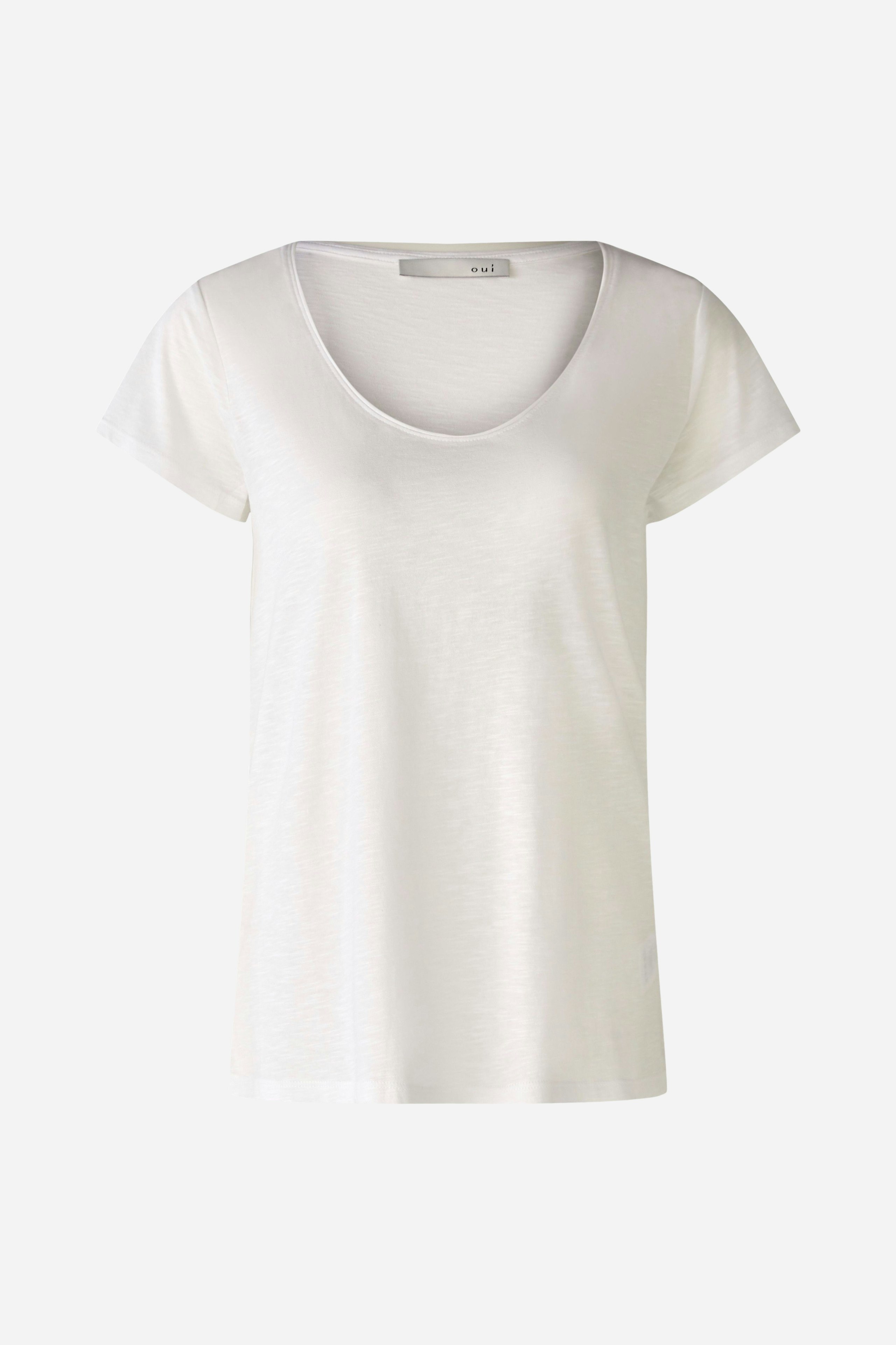 Bild 6 von T-shirt cotton viscose blend in optic white | Oui