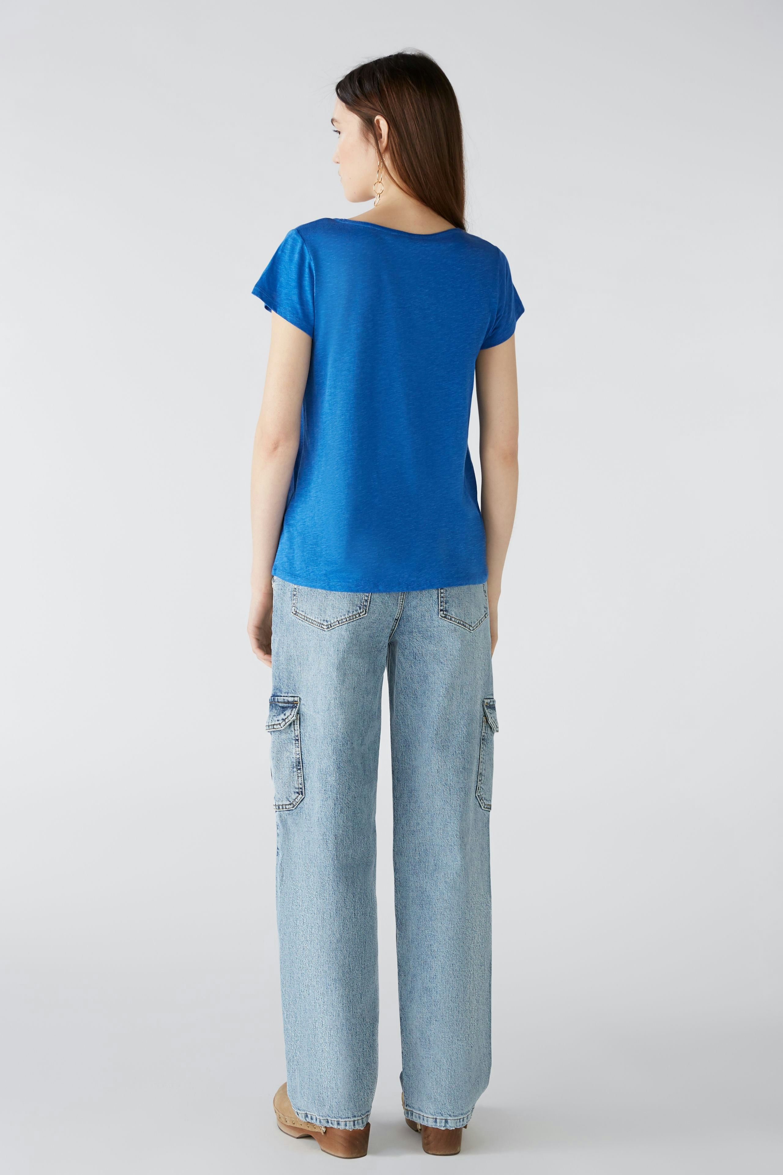 Bild 3 von T-shirt cotton viscose blend in blue lolite | Oui