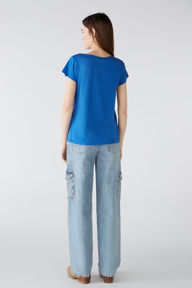 Bild 3 von T-shirt cotton viscose blend in blue lolite | Oui
