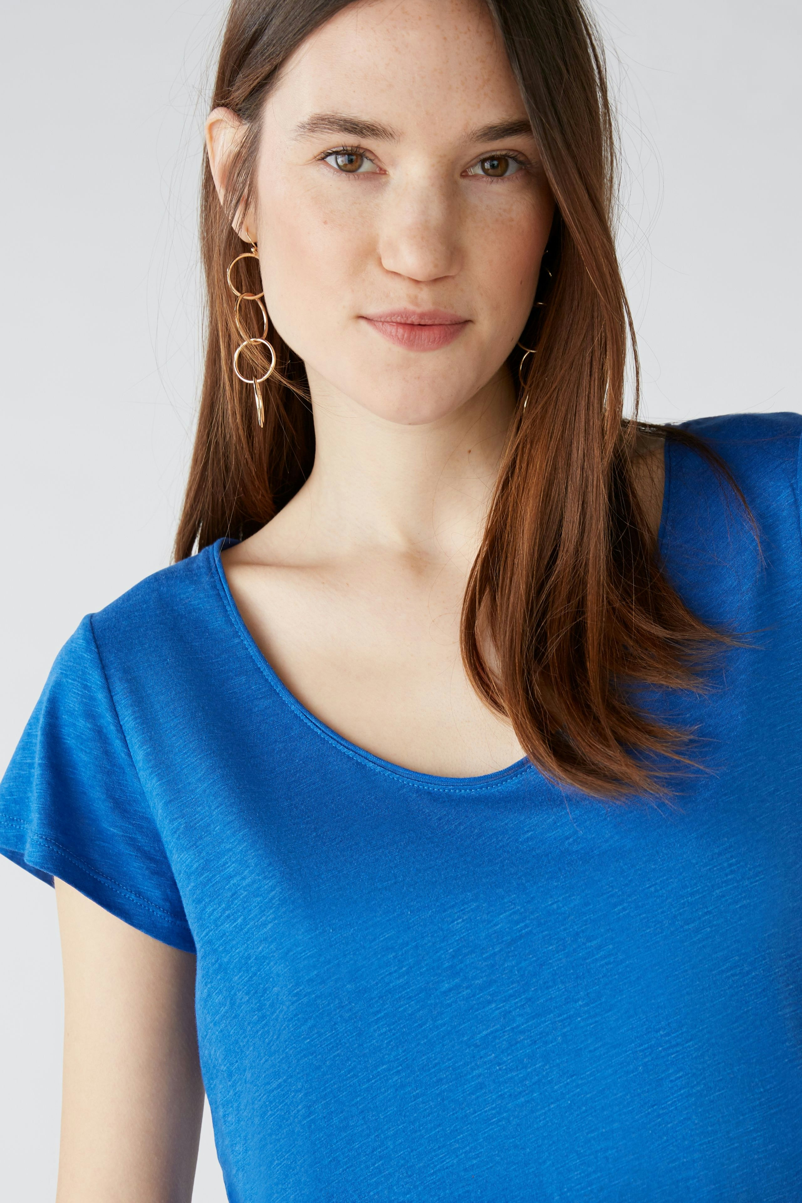 Bild 4 von T-shirt cotton viscose blend in blue lolite | Oui