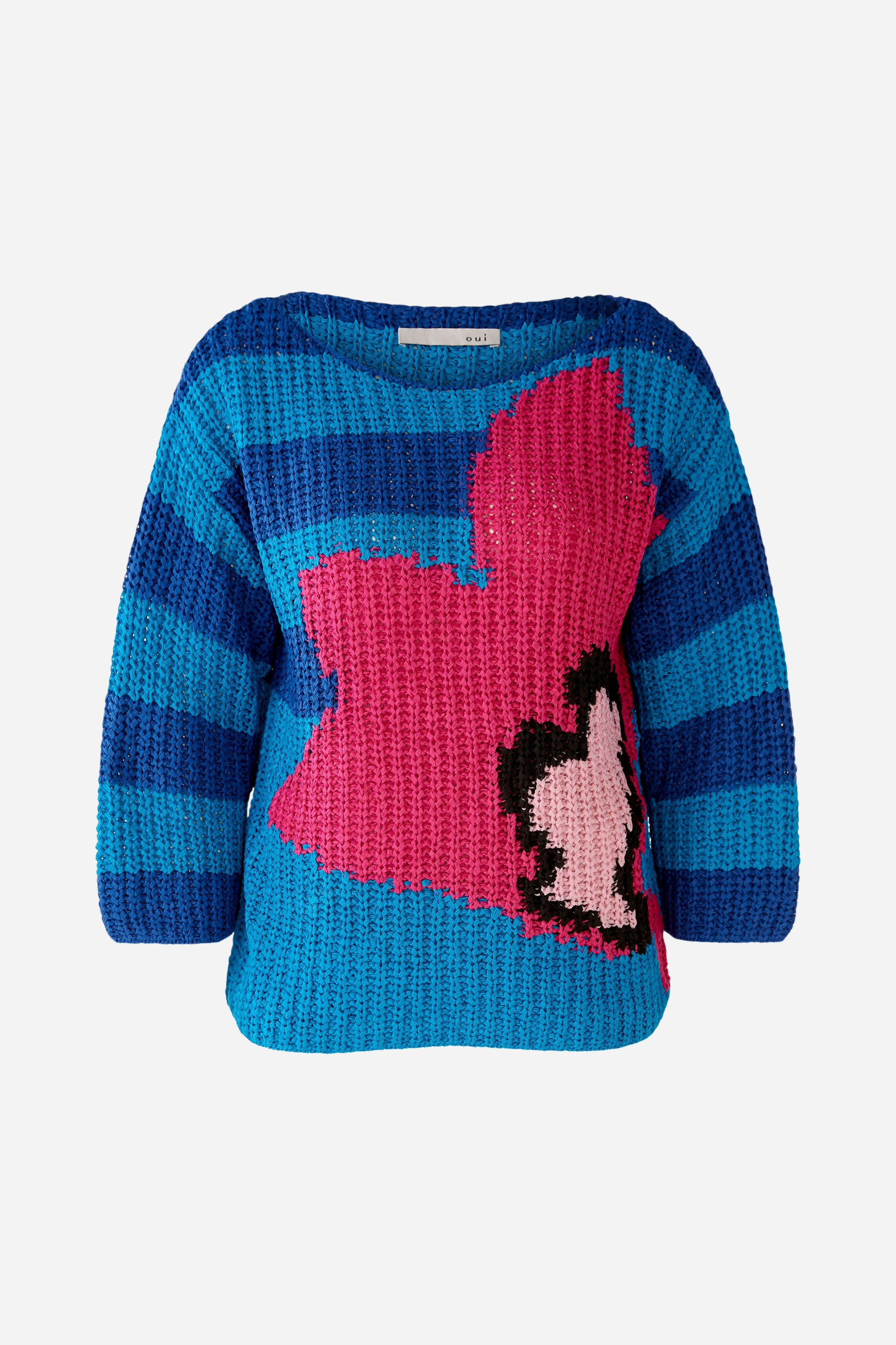 Bild 1 von Pullover with ribbon yarn inlay in pink blue | Oui