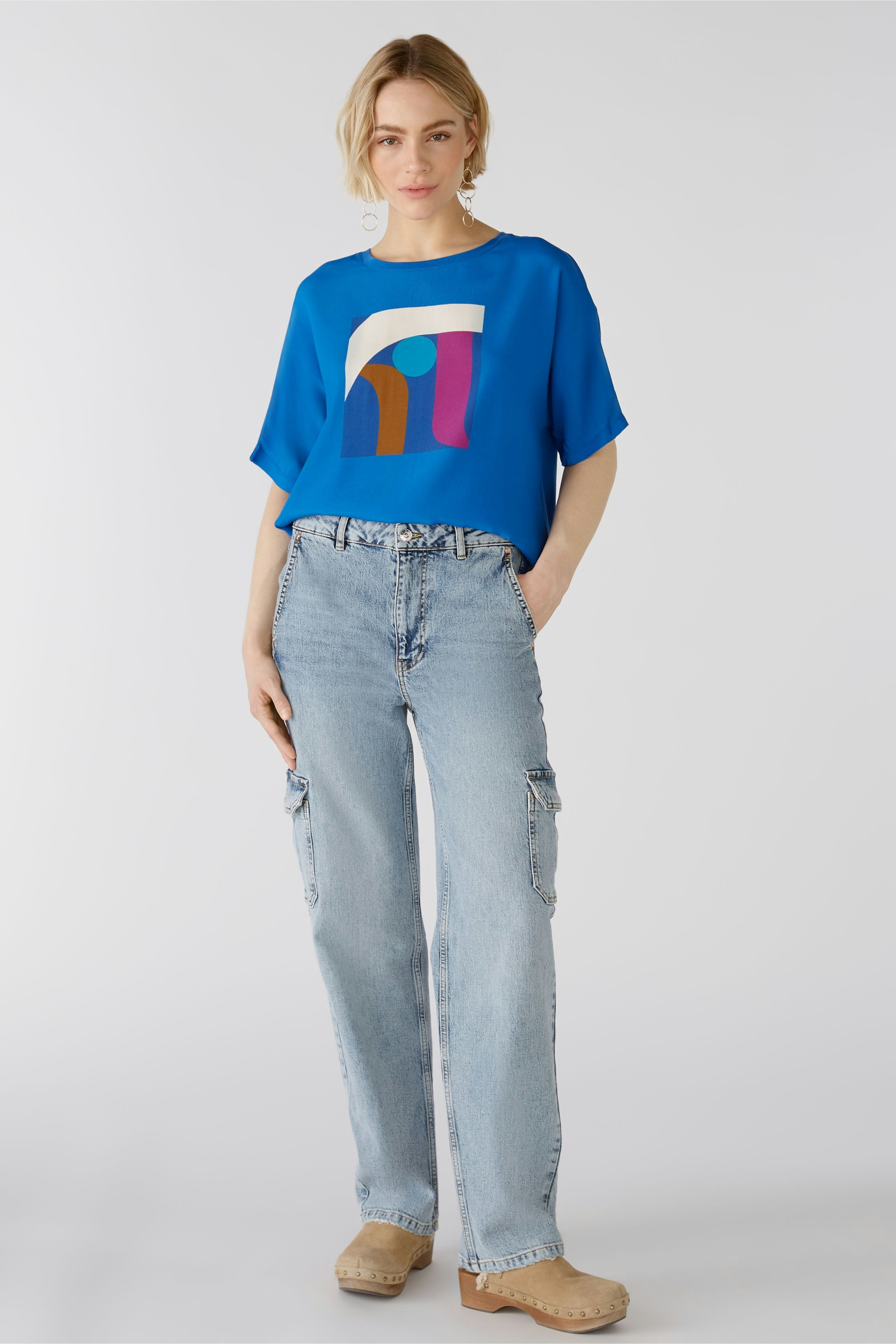 Bild 1 von Blusenshirt Viskose-Baumwollmischung in blue lolite | Oui