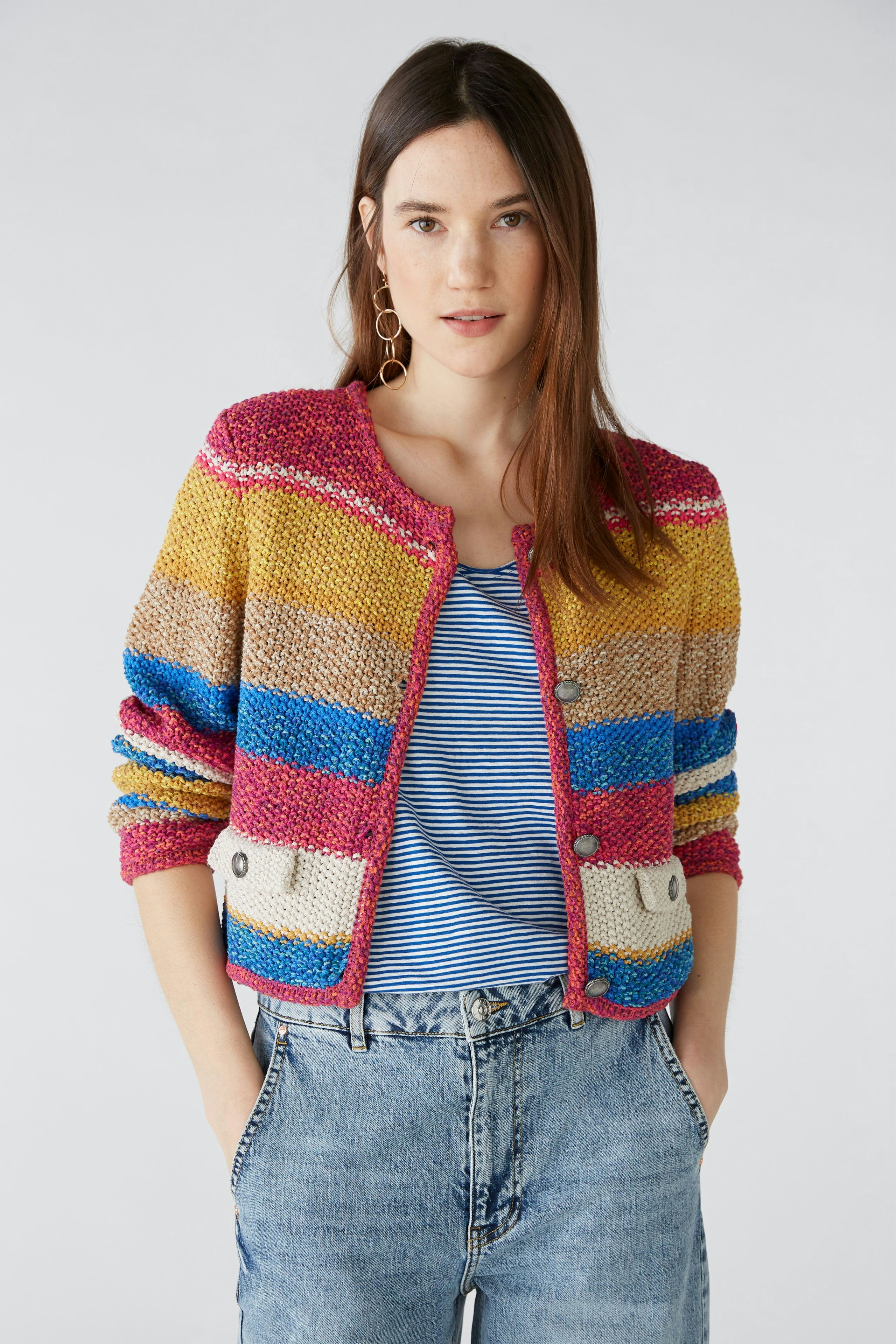 Bild 2 von Strickjacke aus Bändchengarn in rose blue | Oui