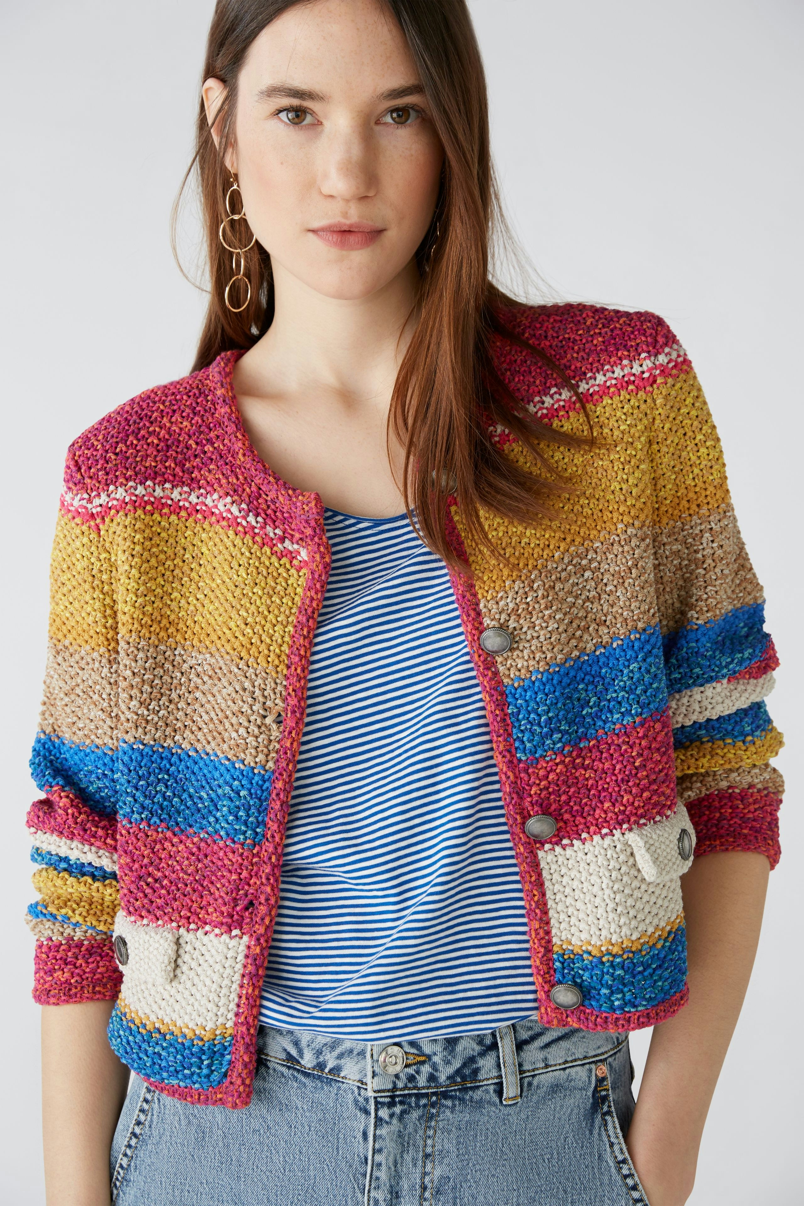 Bild 4 von Strickjacke aus Bändchengarn in rose blue | Oui