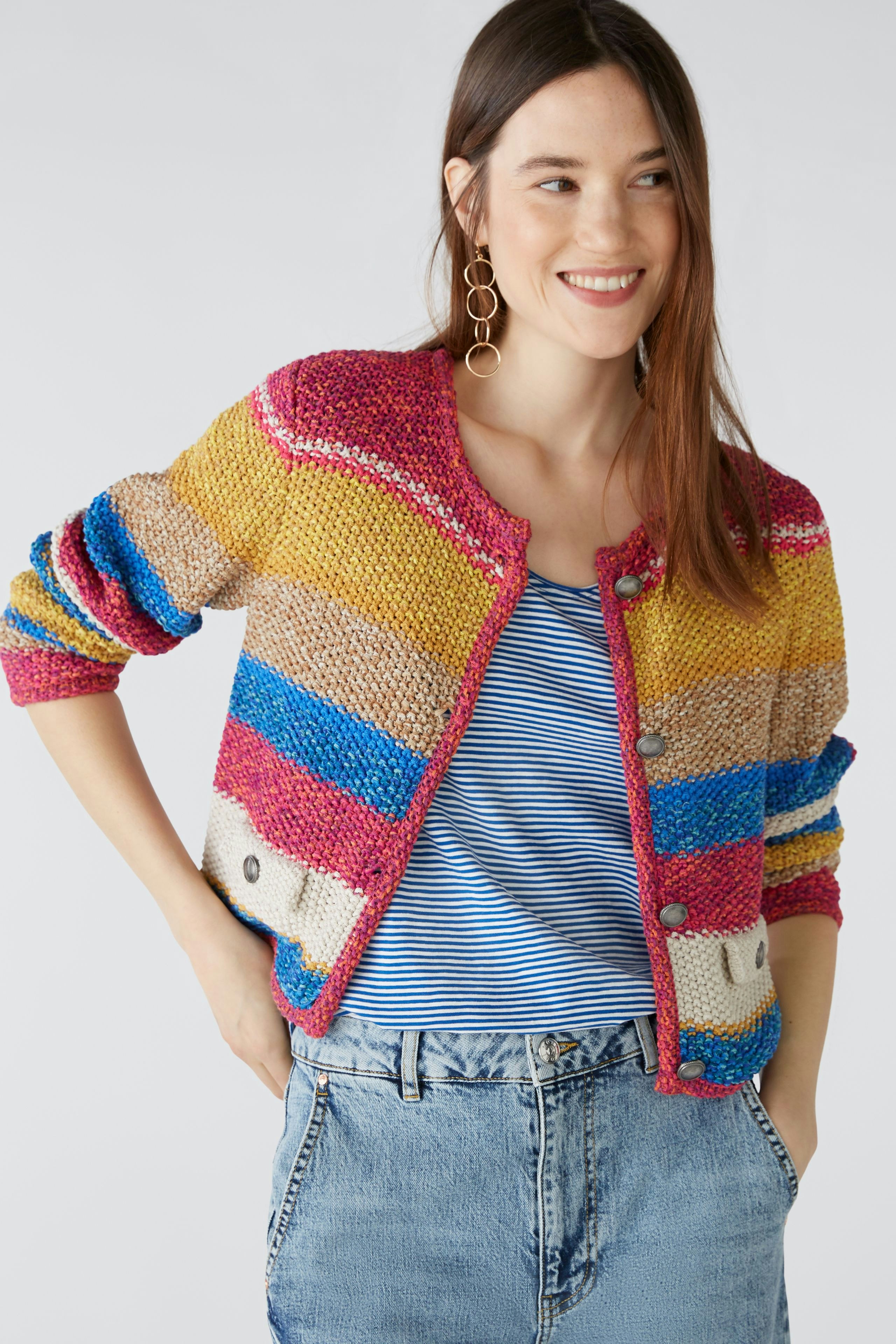 Bild 6 von Strickjacke aus Bändchengarn in rose blue | Oui