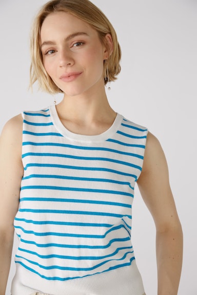 Bild 4 von Pullover without sleeves with 80% organic cotton in white blue | Oui