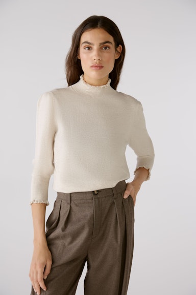 Bild 1 von Pullover in Baumwollmischung mit Seide und Kaschmir in light beige mel | Oui
